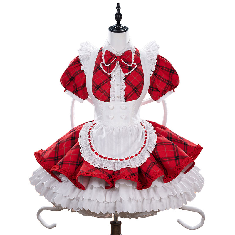 【しゅごキャラ! 日奈森あむ（ひなもり あむ） コスプレ衣装 赤チェック柄 可愛い制服風ドレスセット 】