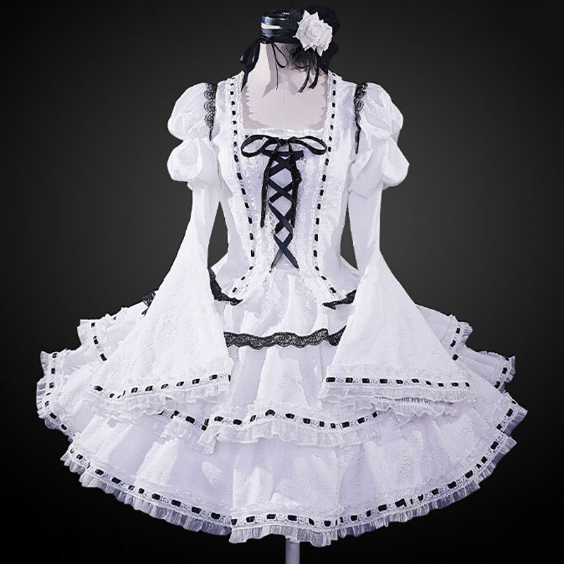 【しゅごキャラ！ほしな歌唄 コスプレ衣装 白色ロリータ風ワンピースセット 】